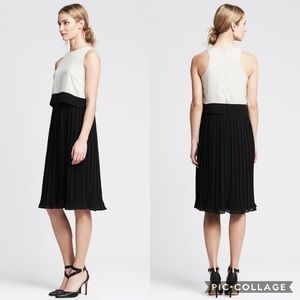 Banana Republic Black & White Pleated Dress